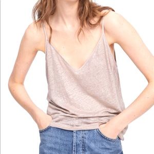 Zara tan linen tank top
